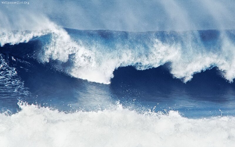 Breaking Ocean Wave — Blue, Dynamic, Photograph, Foam, Sea Spray