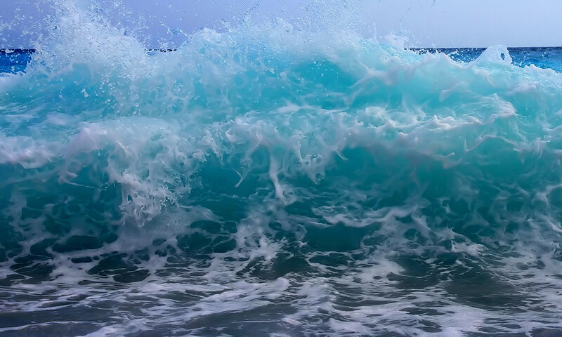 Breaking Ocean Wave — Blue, Dynamic, Photograph, Sea