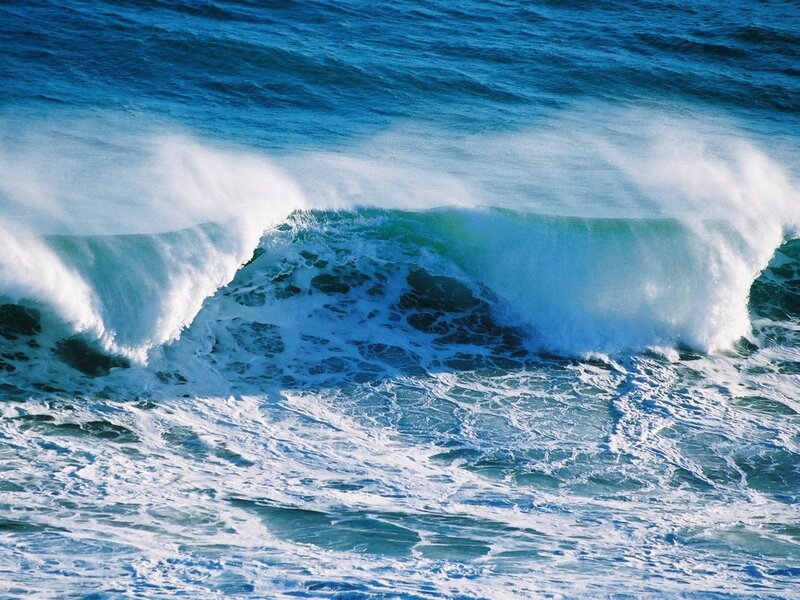Breaking Ocean Wave — Blue, Dynamic, Photograph
