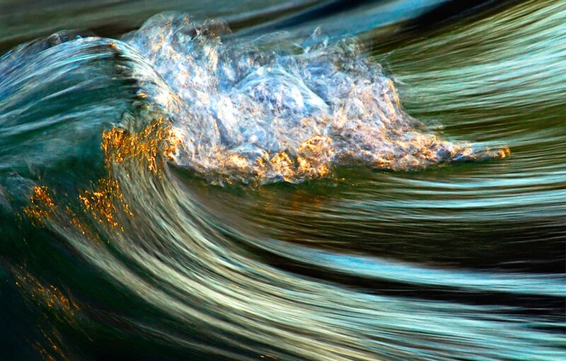 Breaking Ocean Wave — Blue, Dynamic, Sunset, Photograph