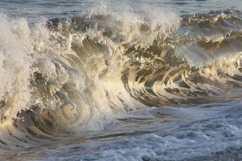 Breaking Ocean Wave — Blue, Dynamic, Sunset