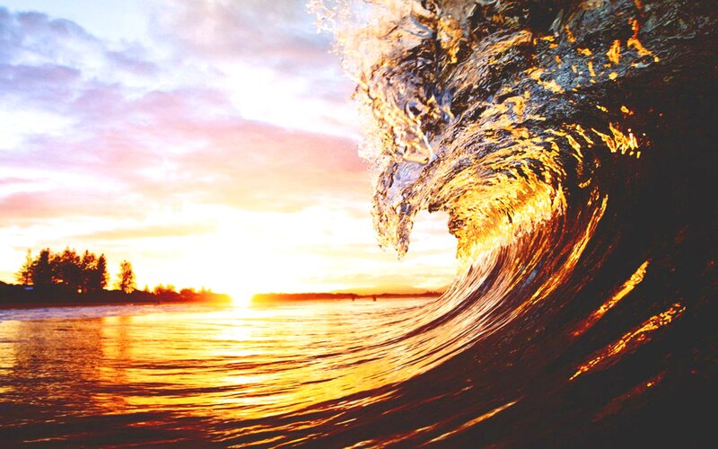 Breaking Ocean Wave — Gold