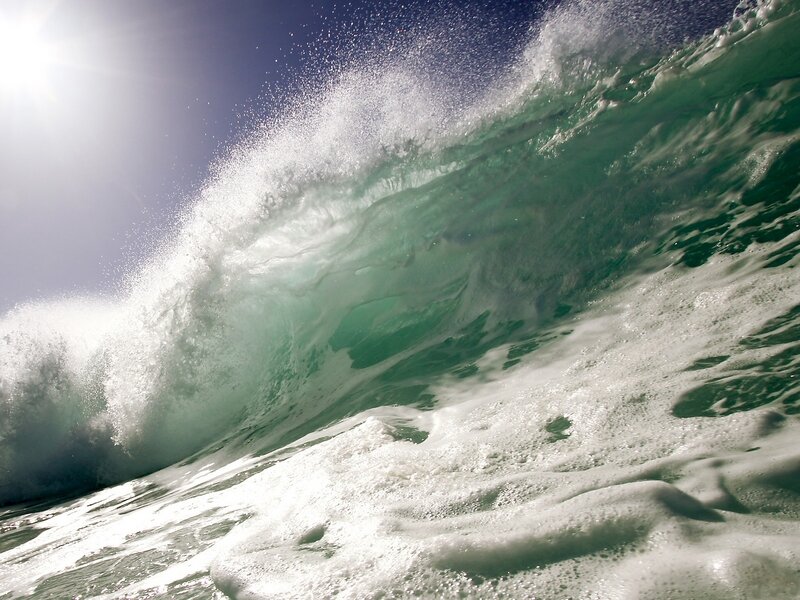 Breaking Ocean Wave — Green, Dramatic