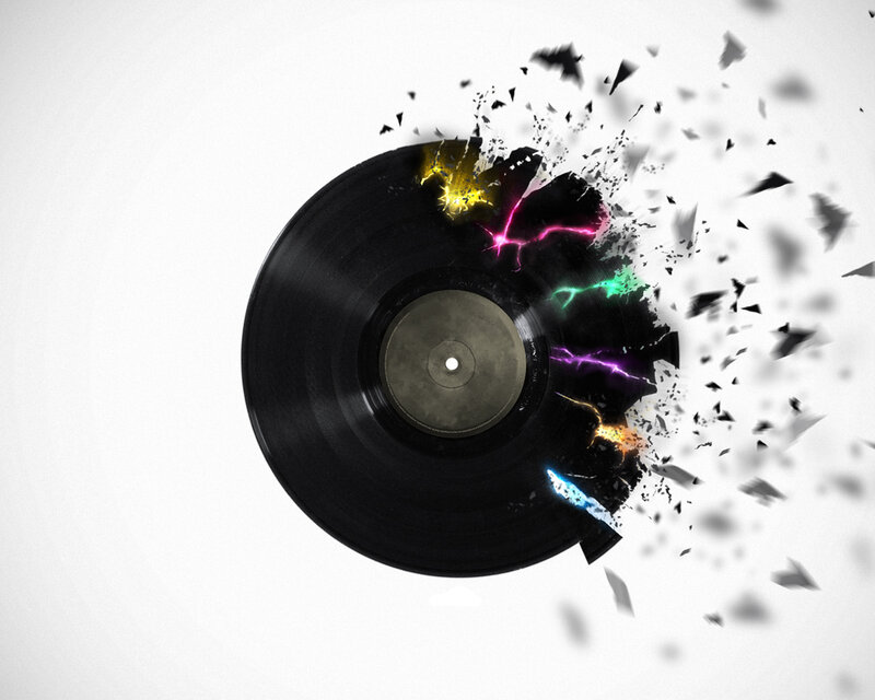 Breaking Vinyl Record — Black