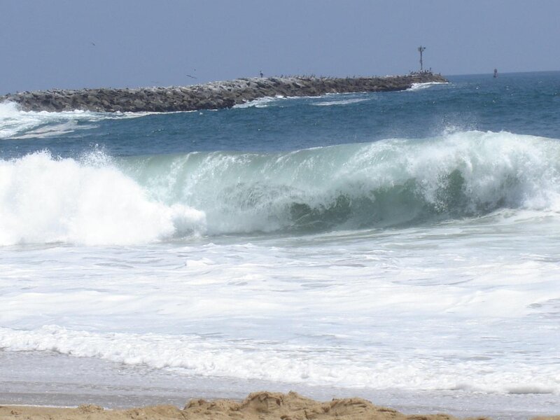 Breaking Wave at Beach — Blue