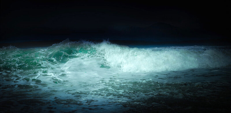 Breaking Wave at Night