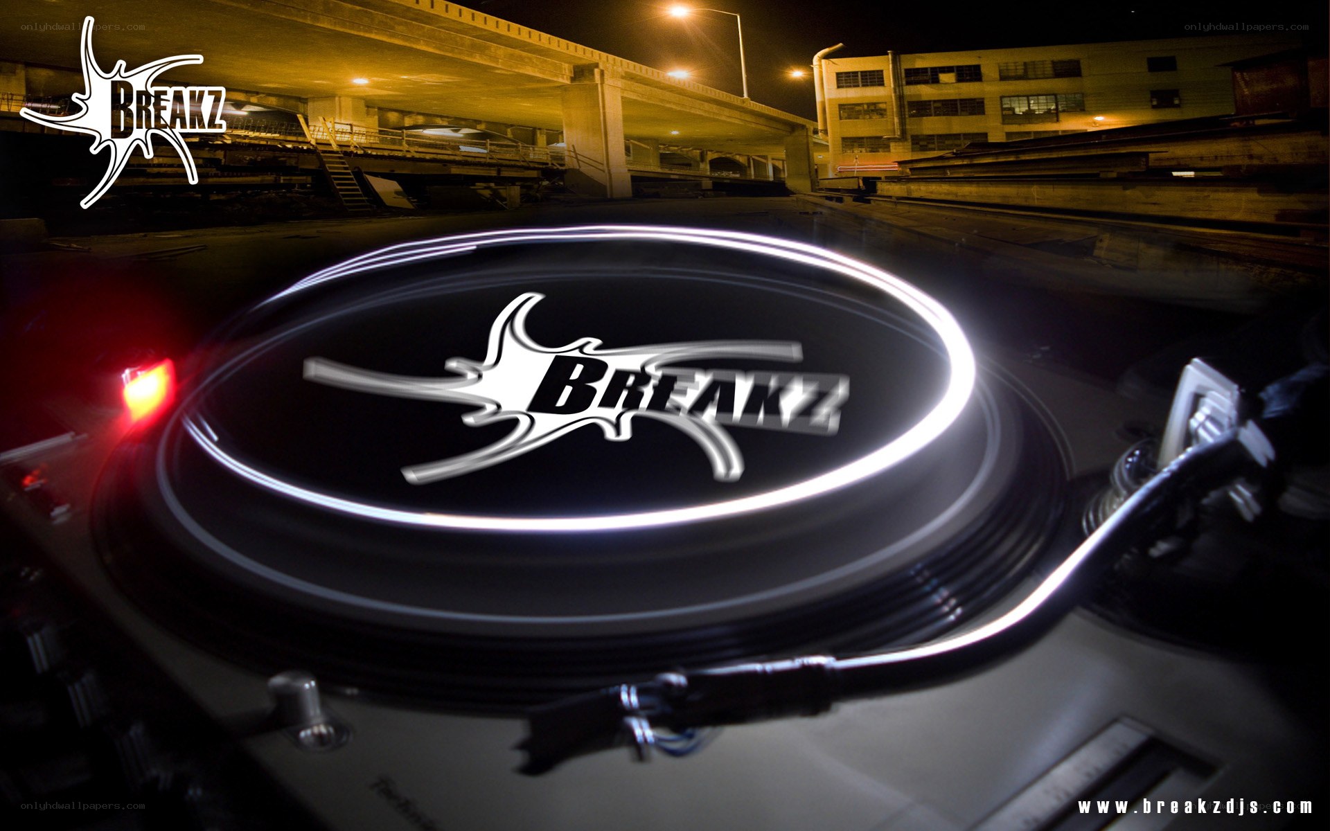 Breakz DJ logo on turntable