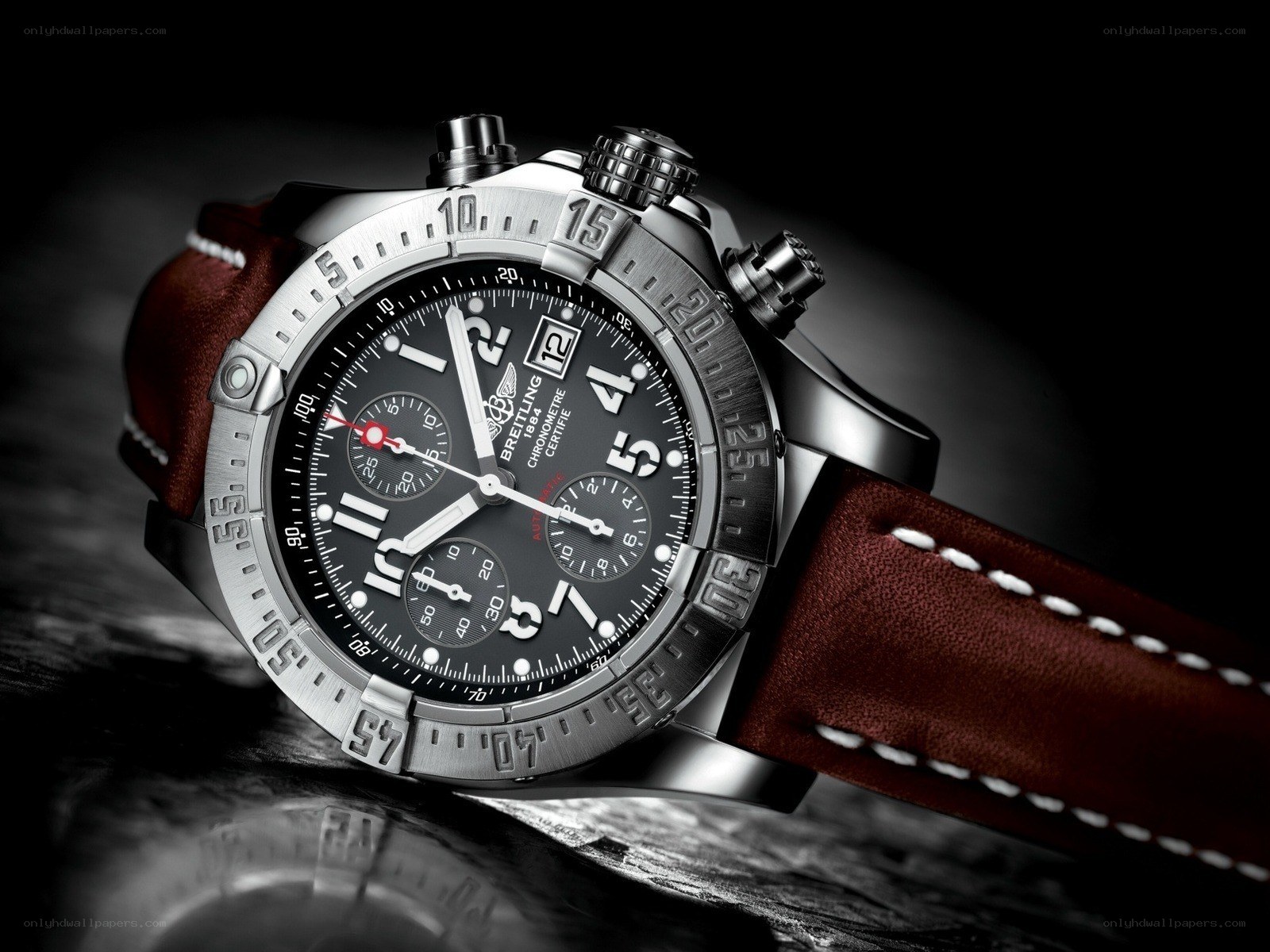 Breitling watch with leather strap
