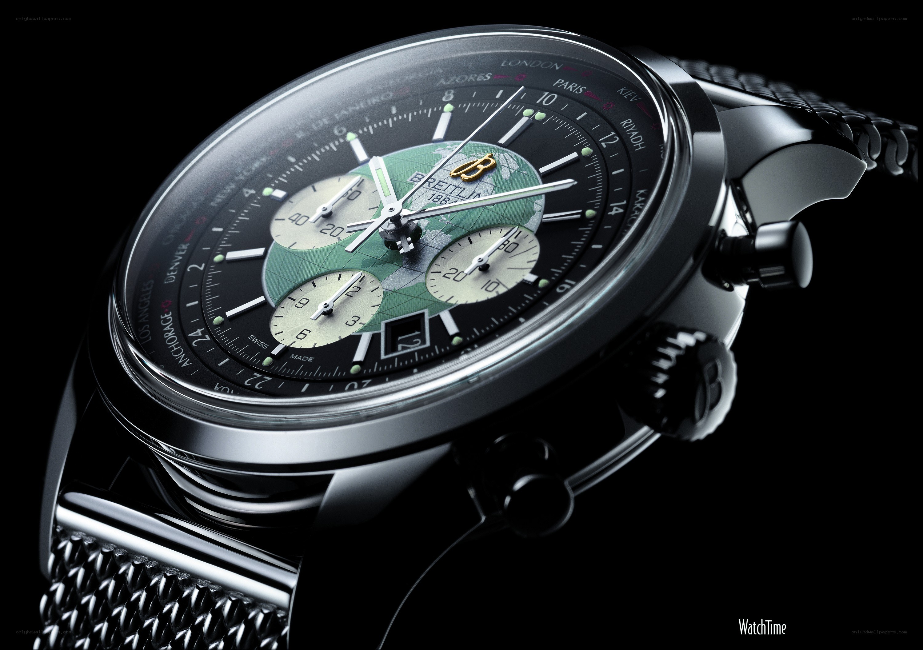 Breitling watch with world timer