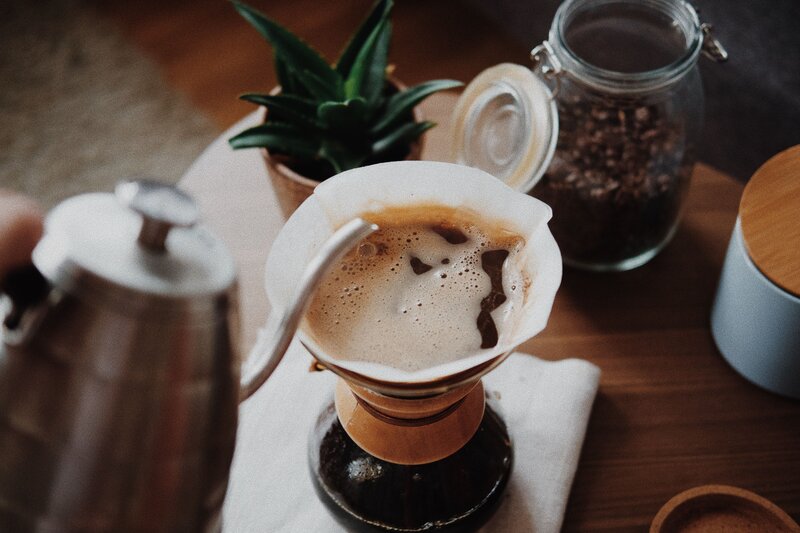 brewing coffee with pour-over