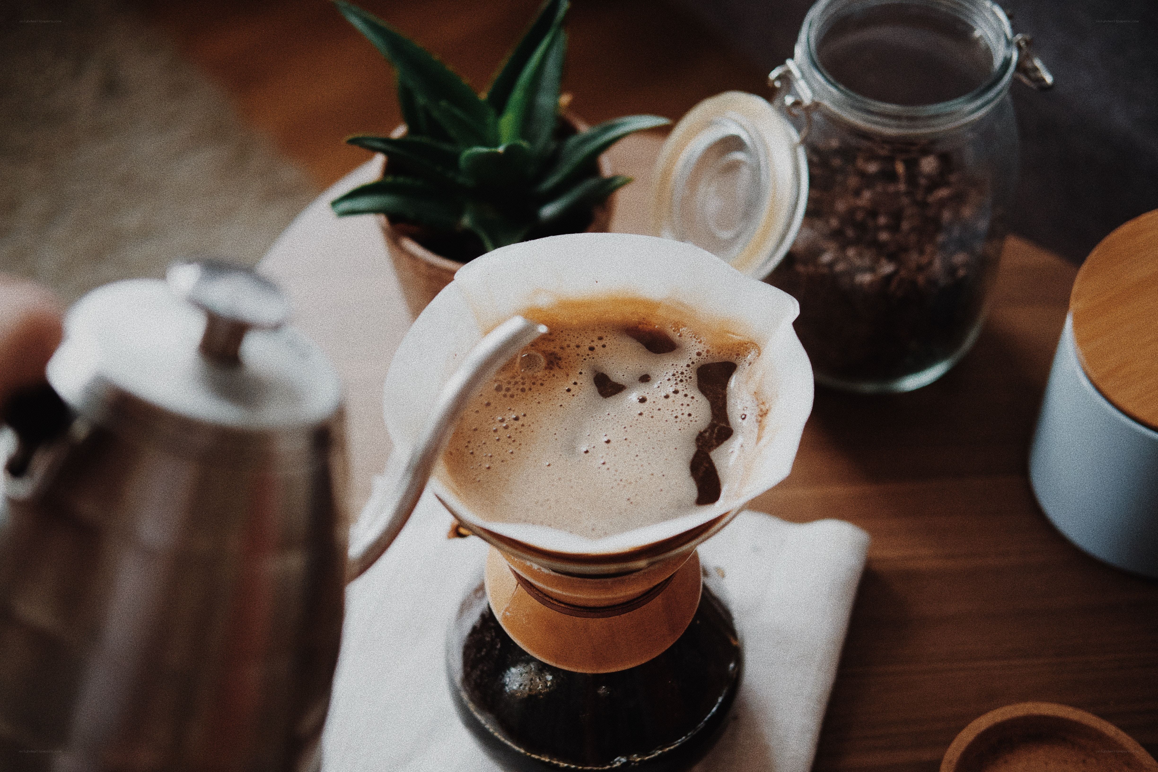 brewing coffee with pour-over