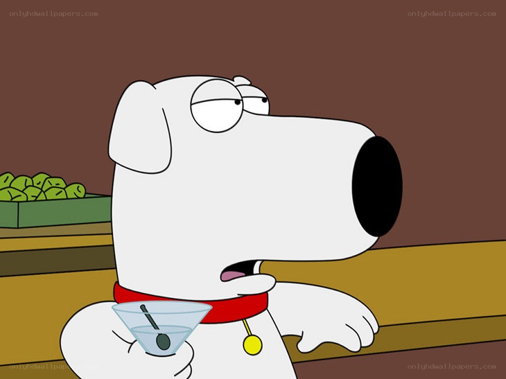 Brian Griffin holding a drink