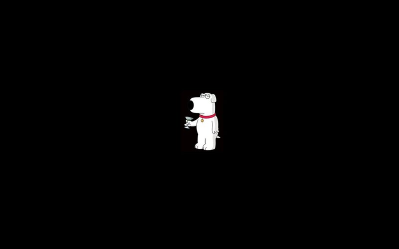 Brian Griffin holding a drink