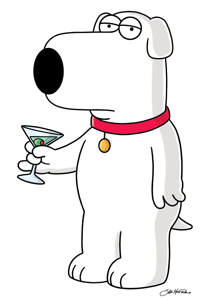 Brian Griffin holding a martini