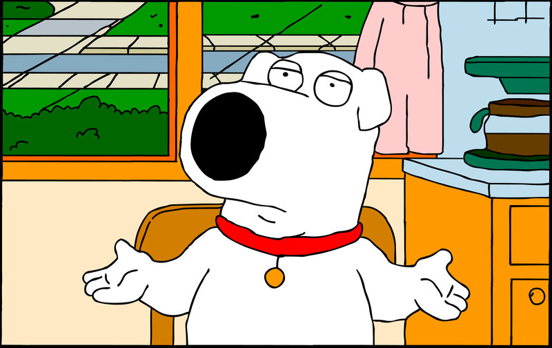 Brian Griffin in kitchen