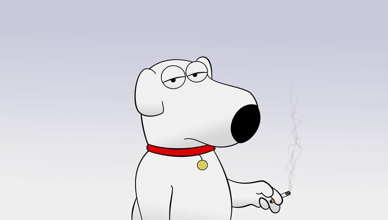 Brian Griffin smoking a cigarette