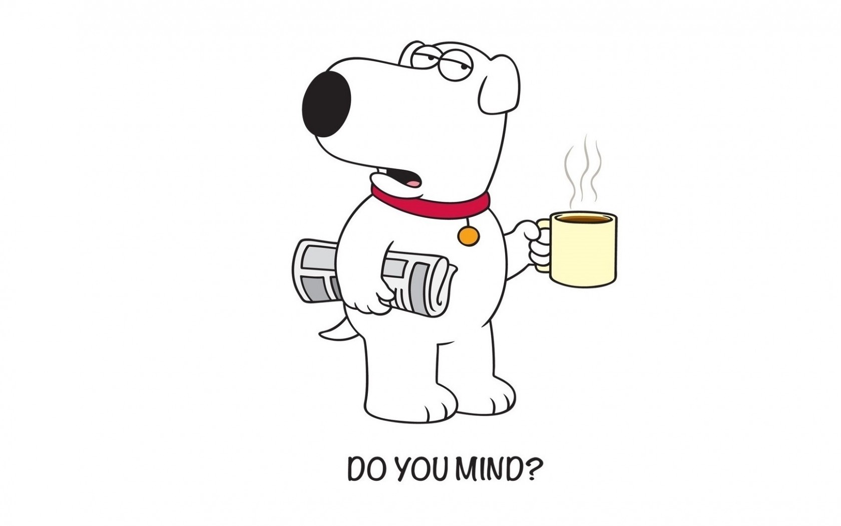 Brian the Dog with Coffee