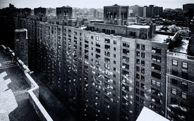 Brick Apartment Building — Black
