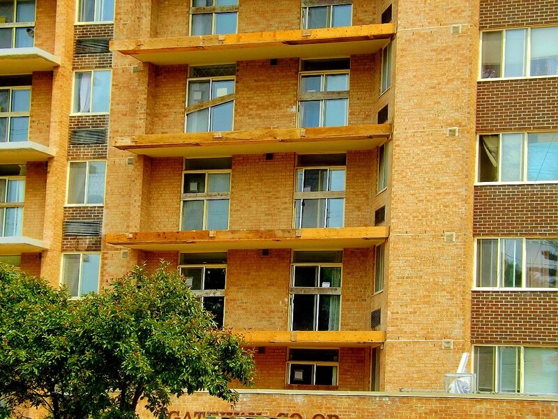Brick Apartment Building — Brown