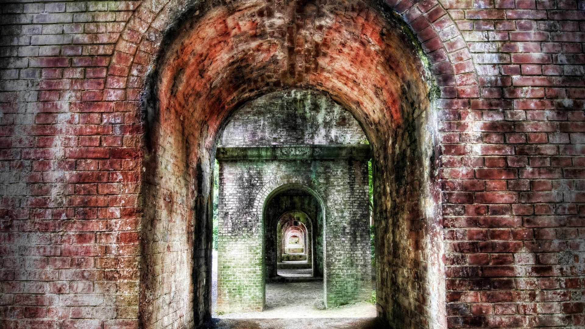 Brick archway tunnel