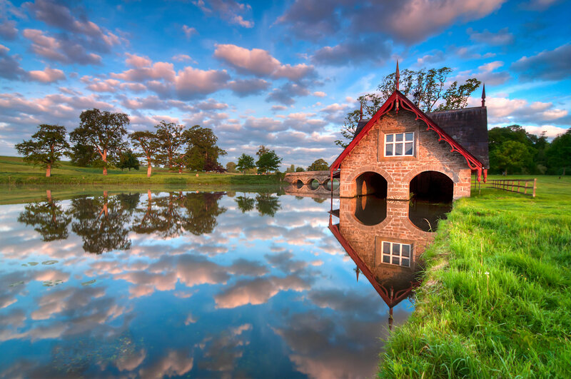 Brick Boathouse on Lake
