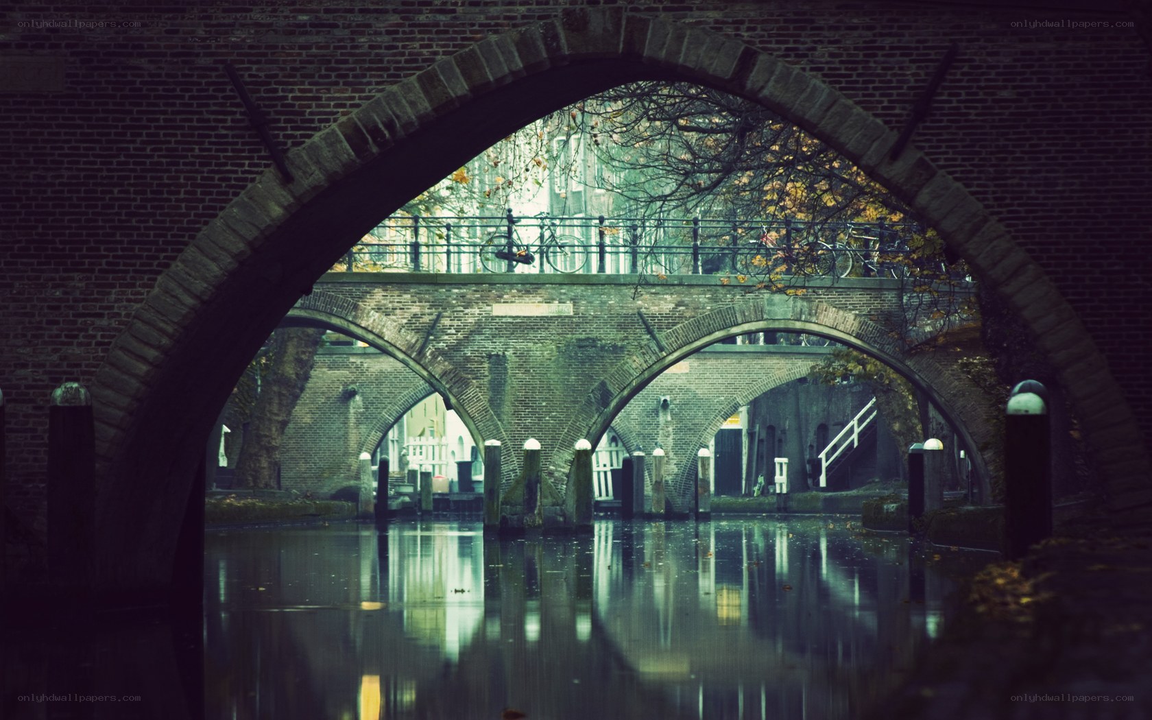 Brick bridge over canal