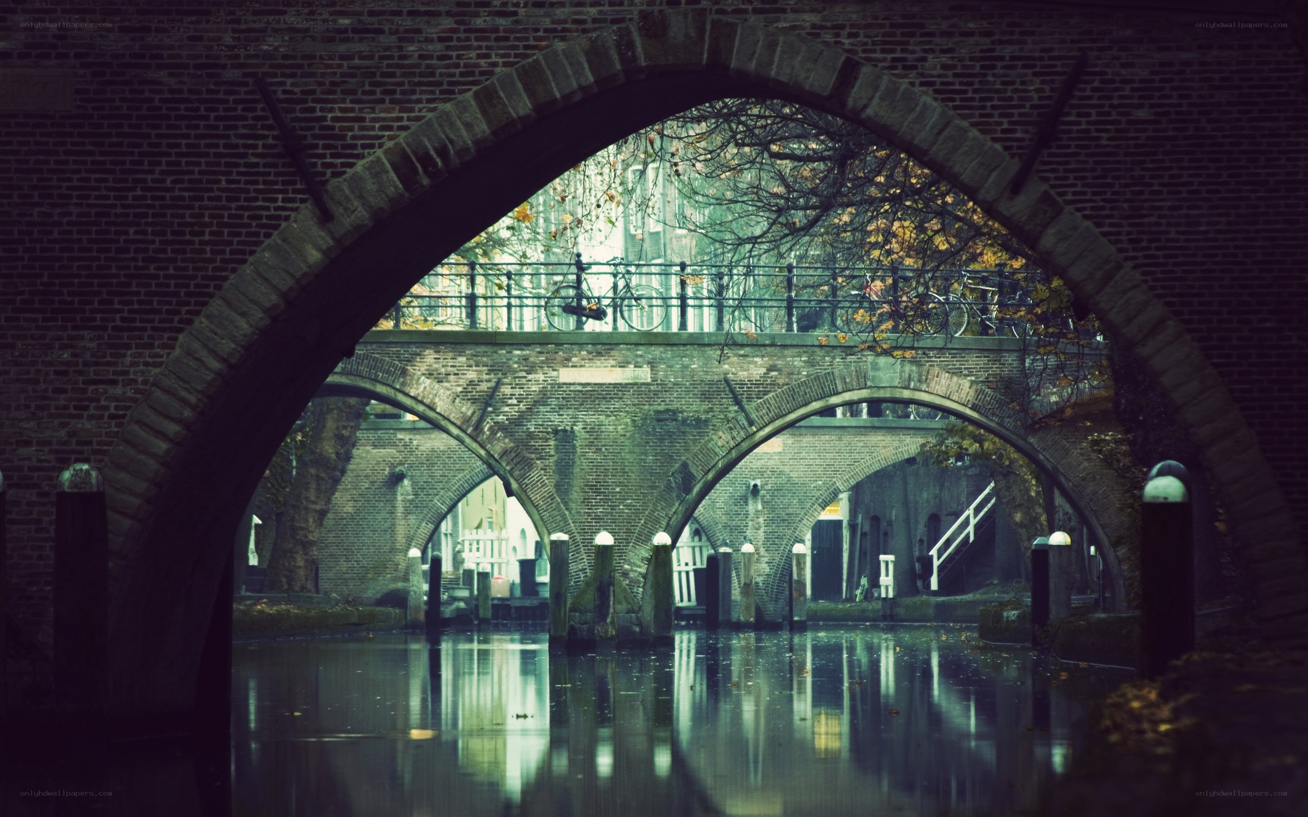 Brick bridge over canal