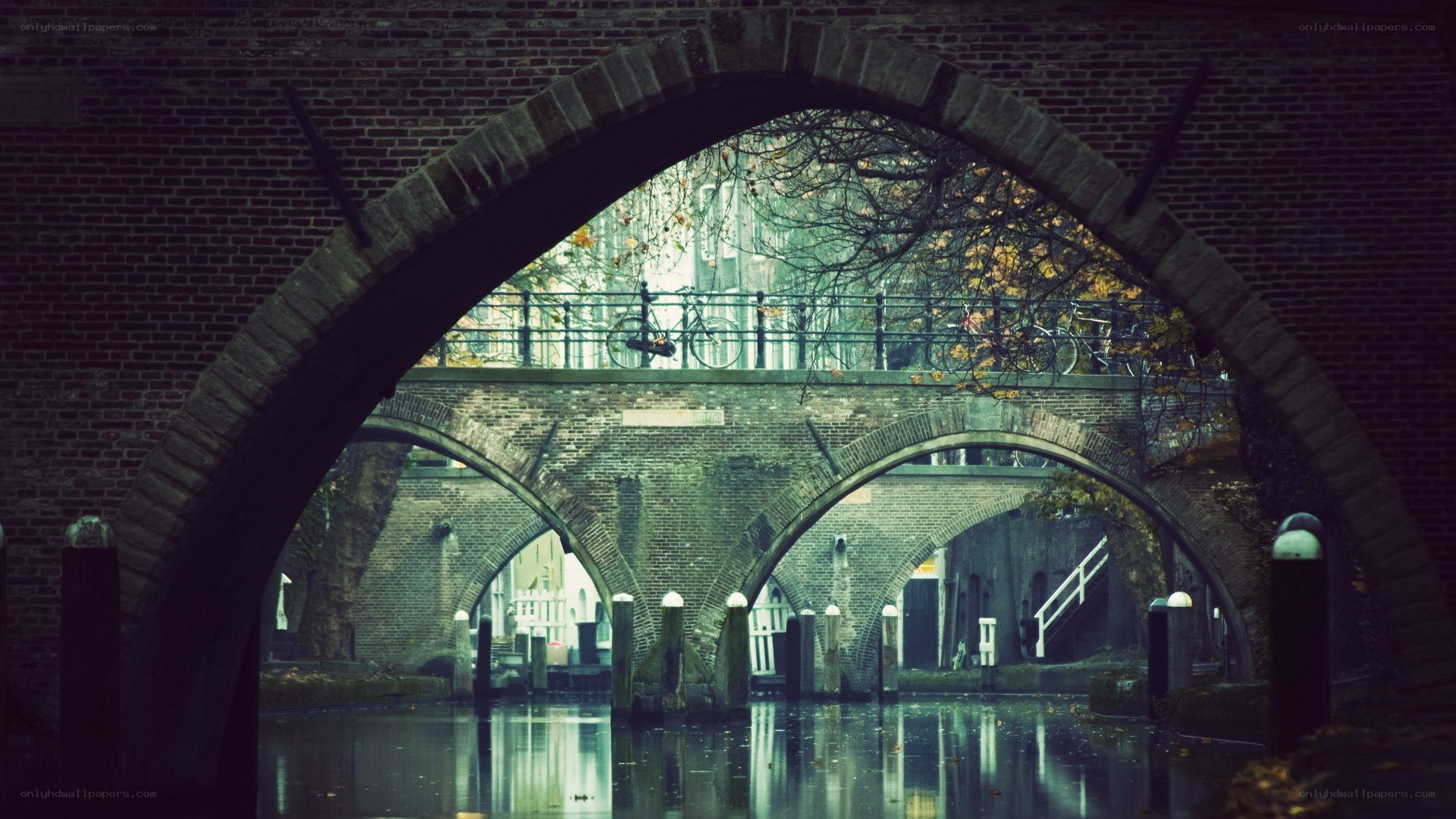 Brick bridge over canal
