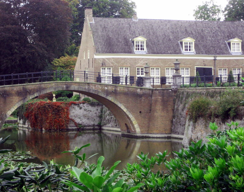 Brick Bridge over Canal — Green, Serene
