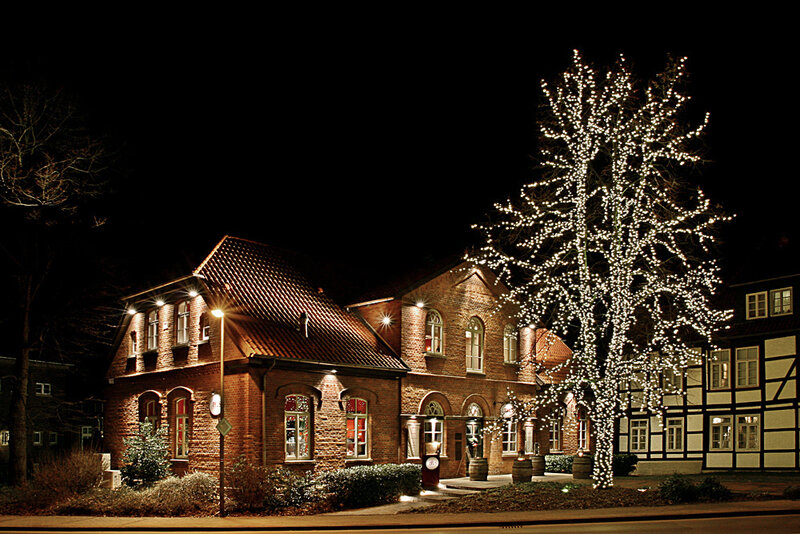 Brick Building at Night
