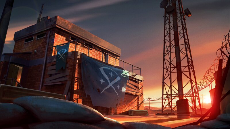Brick Building at Sunset — Orange