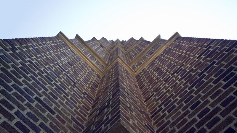Brick Building Corner — Brown, Dramatic