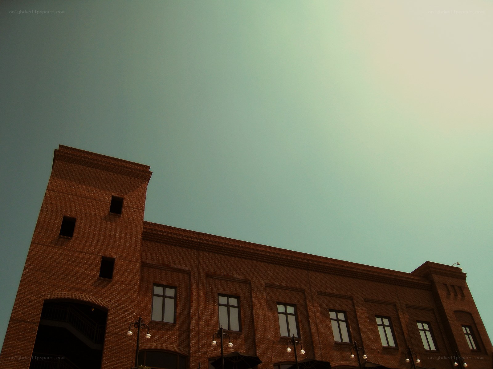 Brick building under clear sky