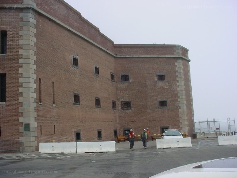 Brick building under construction