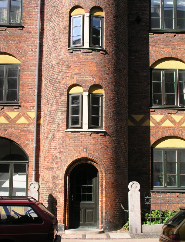 Brick building with arched windows