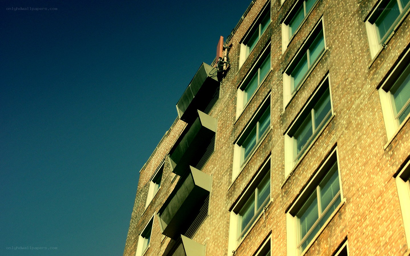 Brick building with blue sky