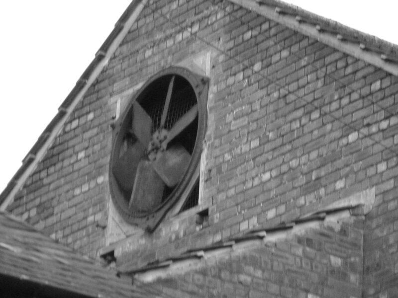 Brick building with fan window