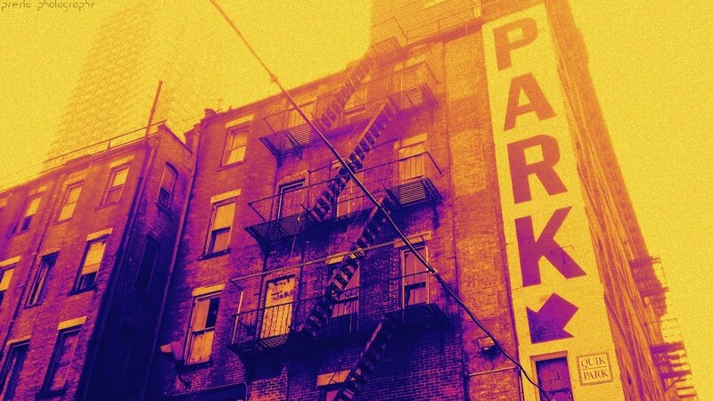 Brick Building with Fire Escape — Yellow