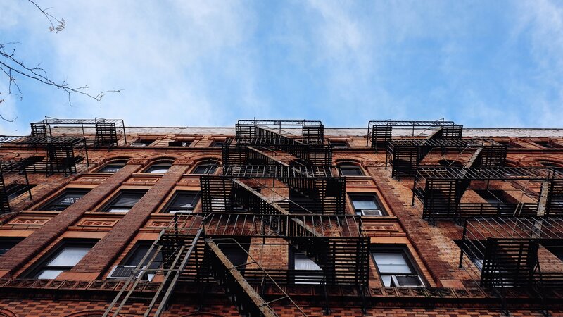 Brick Building with Fire Escapes