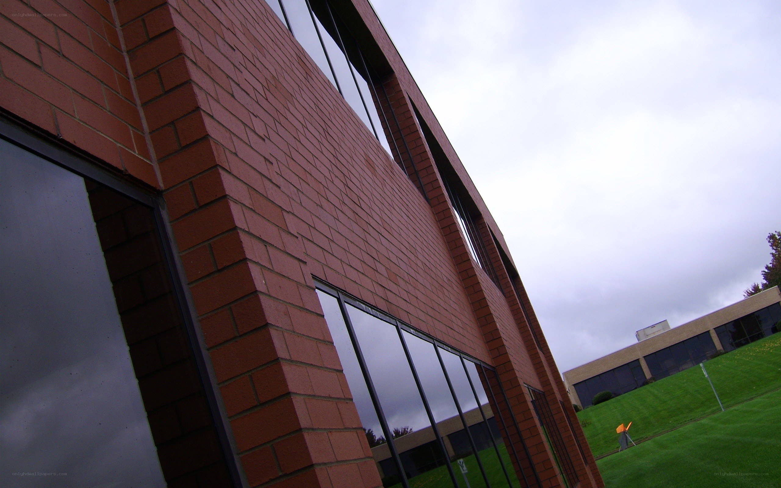 Brick building with glass windows