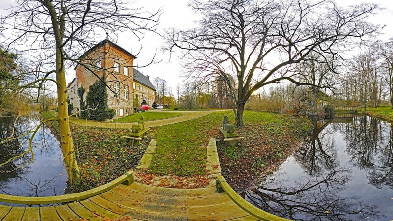 Brick Building with Moat — Green