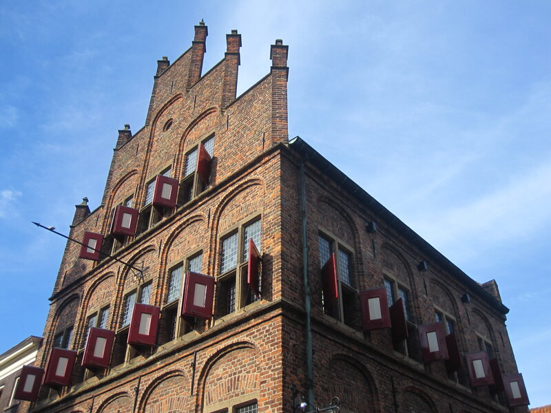 Brick Building with Shutters