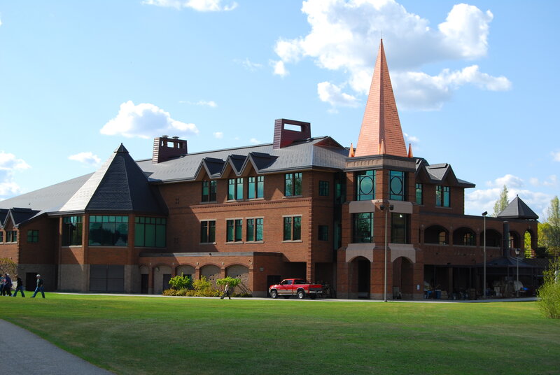 Brick building with steeple