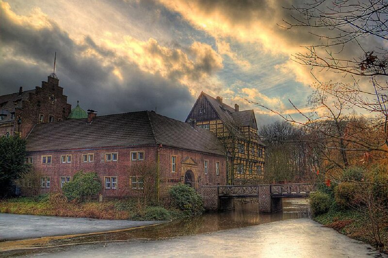 Brick Buildings by River