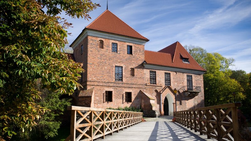 Brick Castle Building — Red