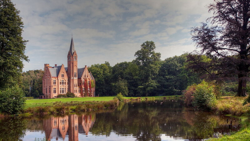 Brick Castle by Pond