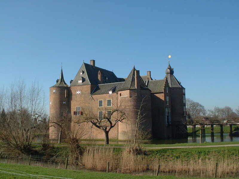 Brick Castle with Moat — Blue, Serene