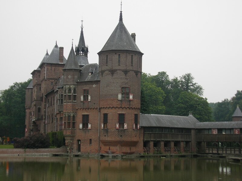 Brick Castle with Moat — Brown, Overcast