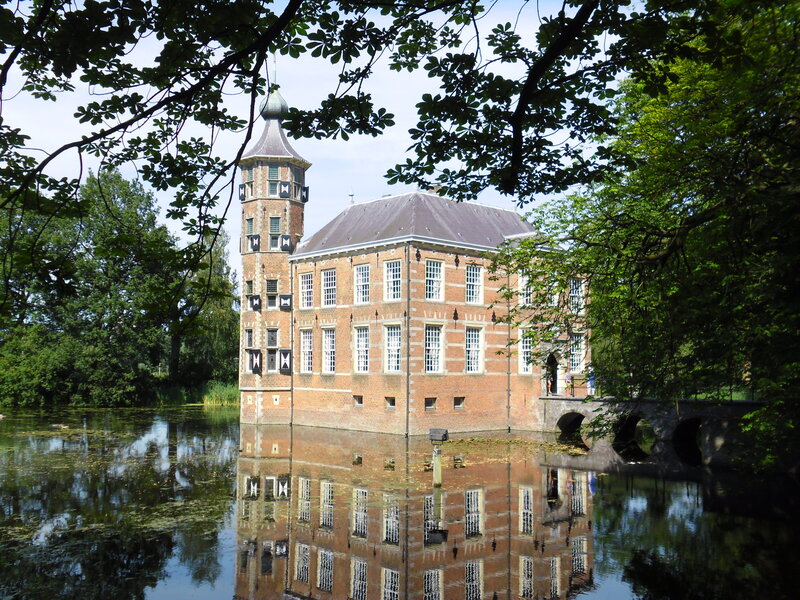 Brick Castle with Moat — Brown, Serene, Afternoon, Photograph
