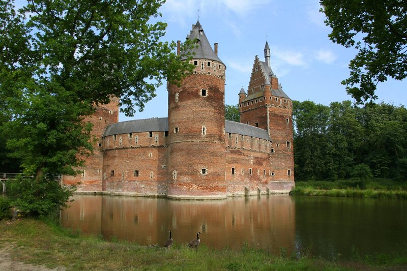 Brick Castle with Moat — Brown, Serene